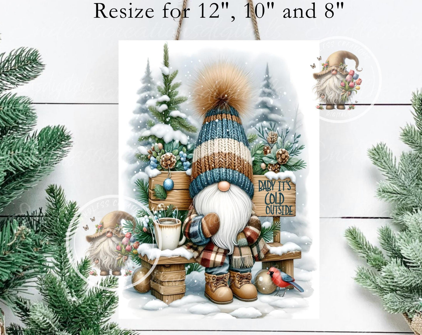 BABY IT'S COLD Outside portrait cutting board sublimation  sublimation high resolution 2 files for download 1 add your own text Resize