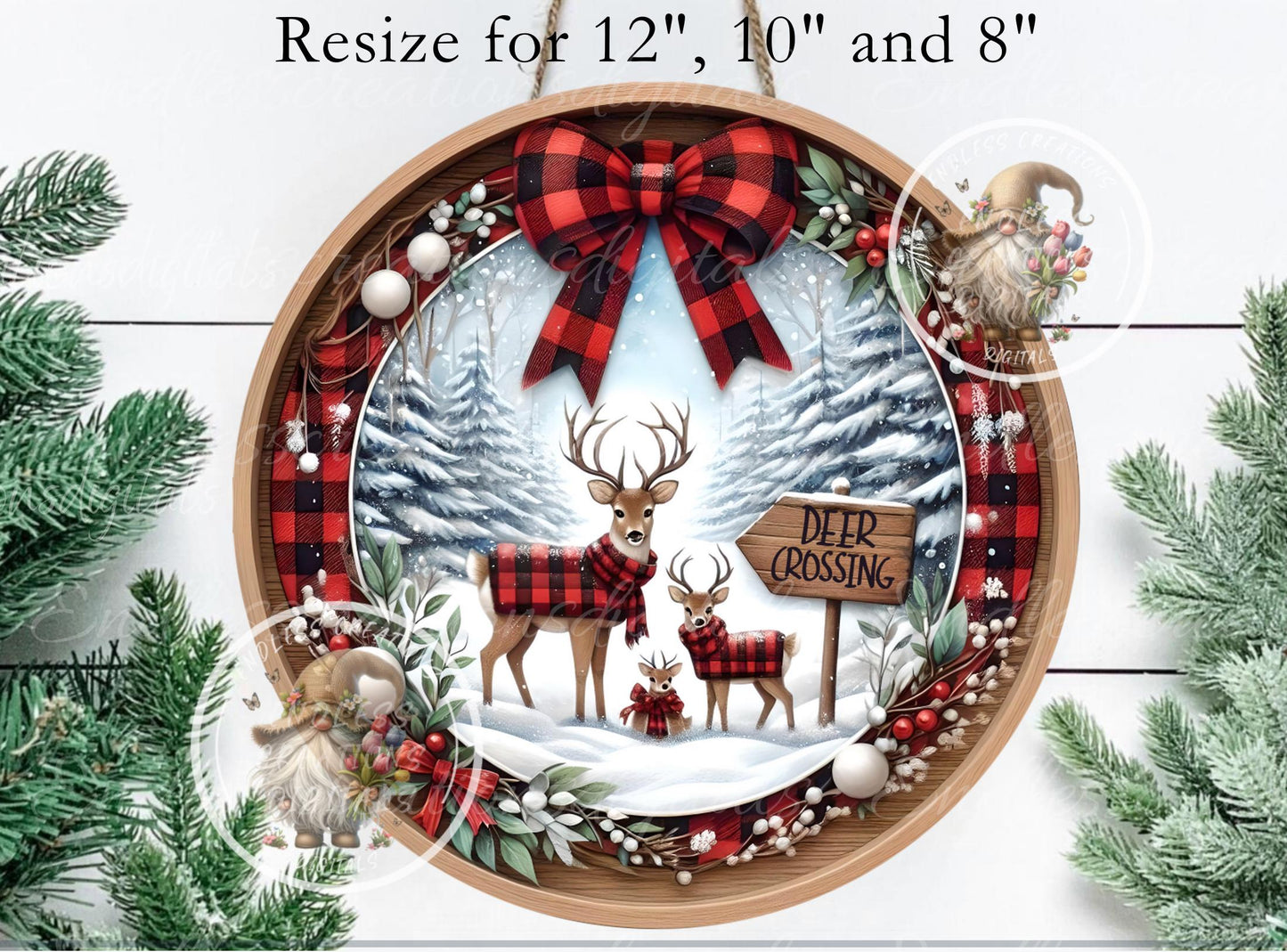 DEER CROSSING Door Hanger, cutting board sublimation, ornament  sublimation high resolution 2 files for download 1 add your own text Resize