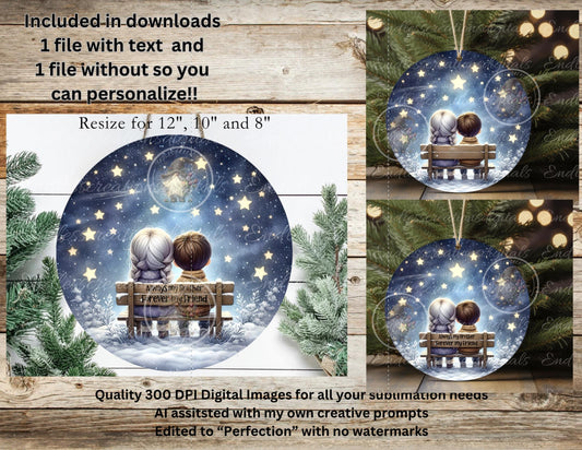 BROTHER/SISTER BEST Friends ornament, Door Hanger for sublimation high resolution 2 files for download 1 add your own text