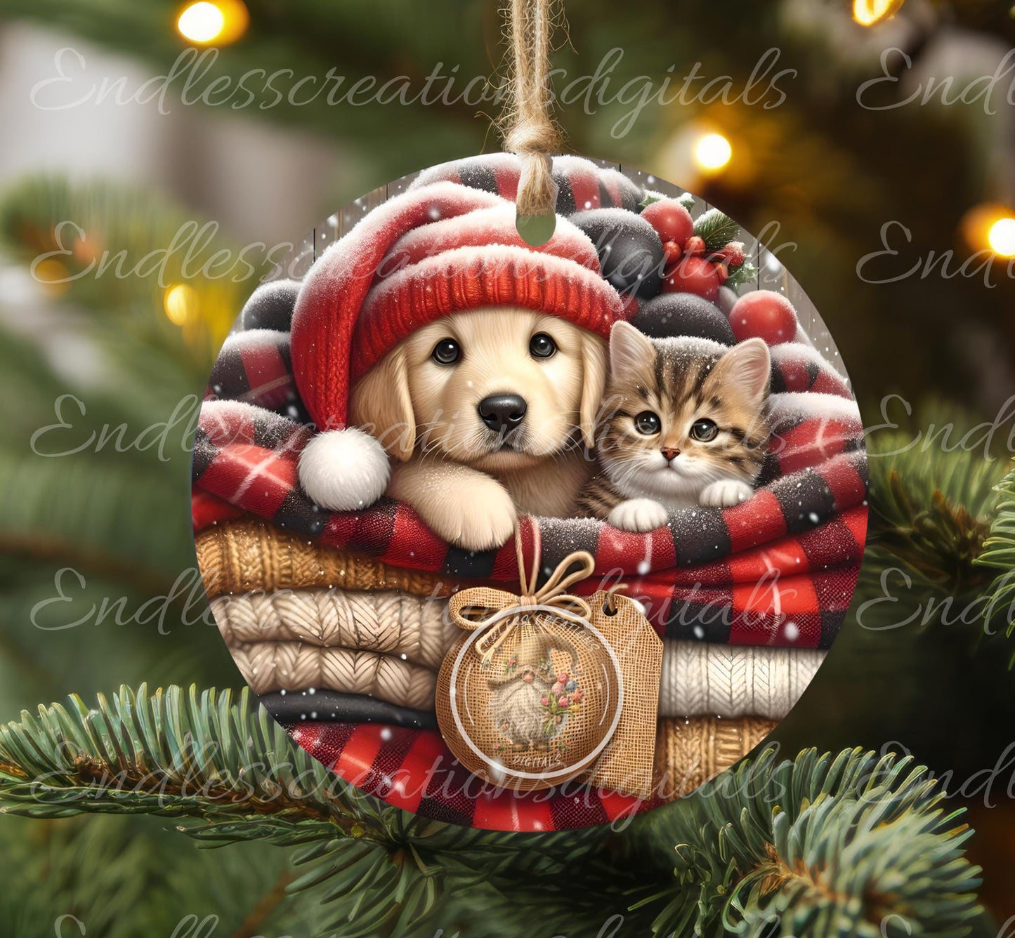 SANTA PAWS ROUND  Door Hanger, cutting board, ornament sublimation high resolution 2 files for download 1 add your own text Resize