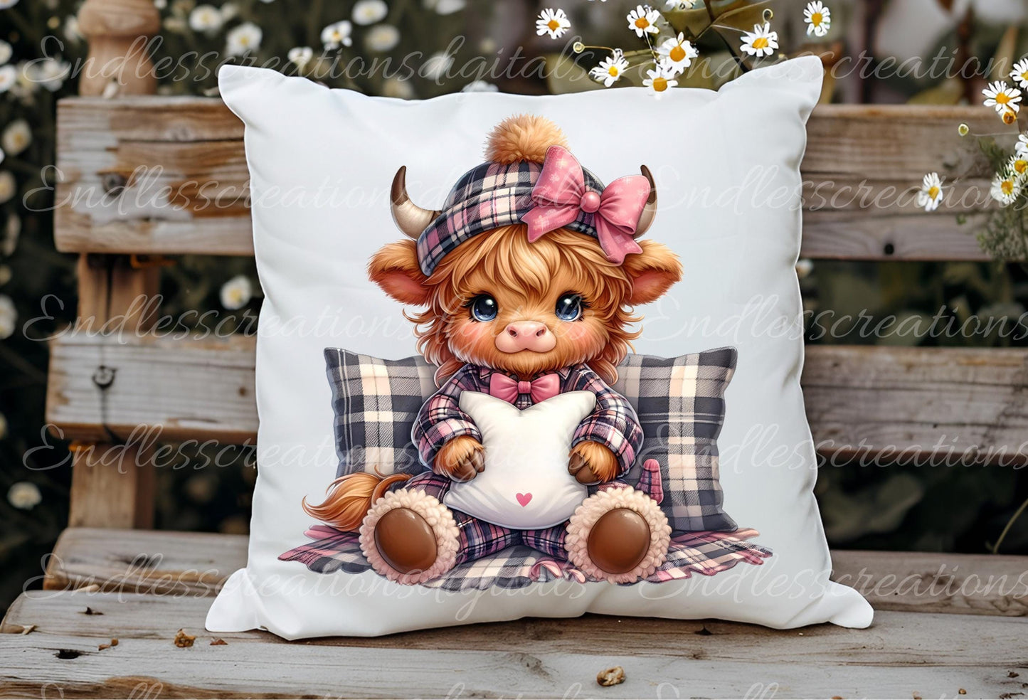 WINTER GIRLY COW Pillow covers, tea towel, mugs, plant pots etc. sublimation   5 high definition 300 Dpi, transparent, add your own text