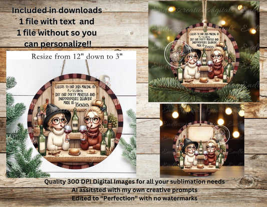 CO-WORKERS FRIEND, Door Hanger, Ornament, for sublimation high resolution 2 files for download 1 add your own text