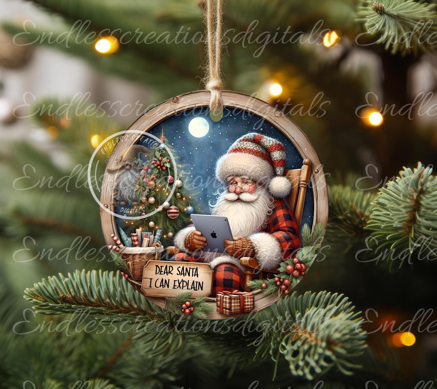 DEAR SANTA, ornament, Door Hanger for sublimation high resolution 2 files for download 1 add your own text, can be resized