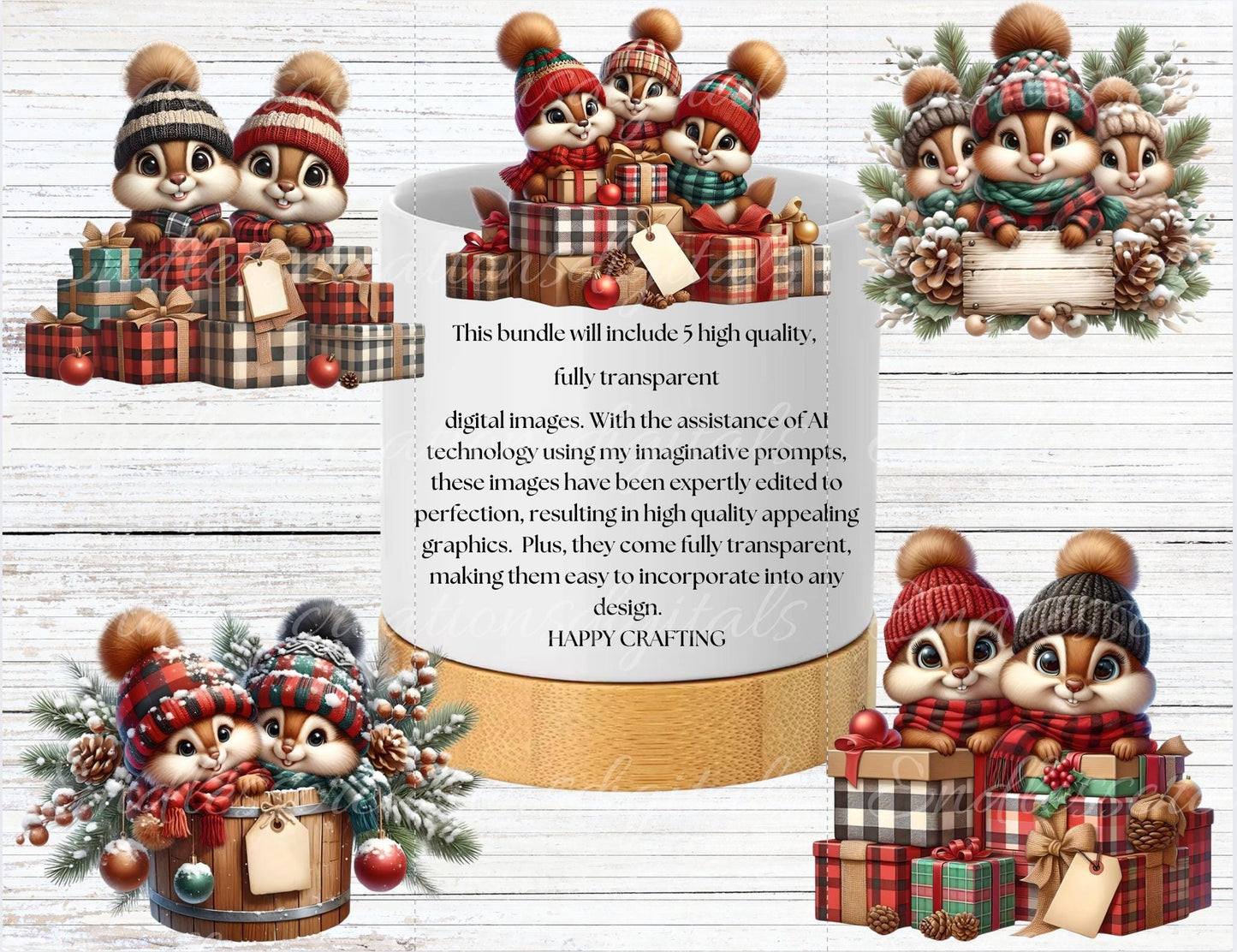 CHRISTMAS CHIPMUNKS PILLOW covers, tea towel, mugs,  sublimation package of 5 blanks add your own text high definition 300 Dpi, transparent,