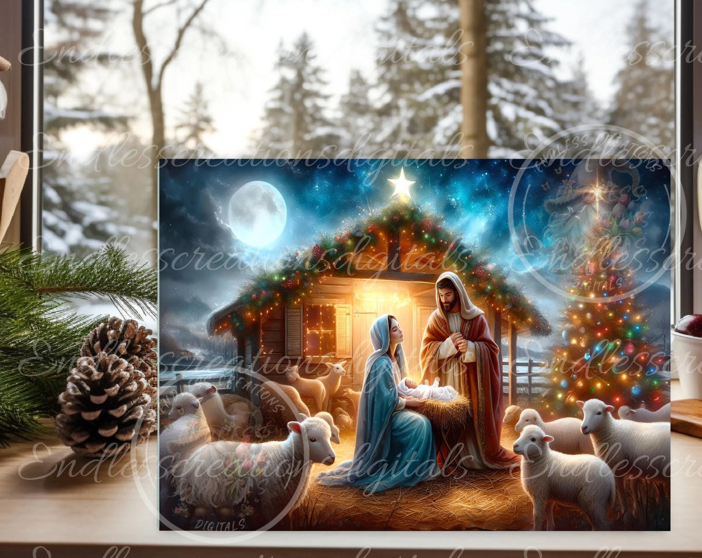 NATIVITY SCENE CUTTING board,  sublimation slates, aluminum signs  sublimation high resolution