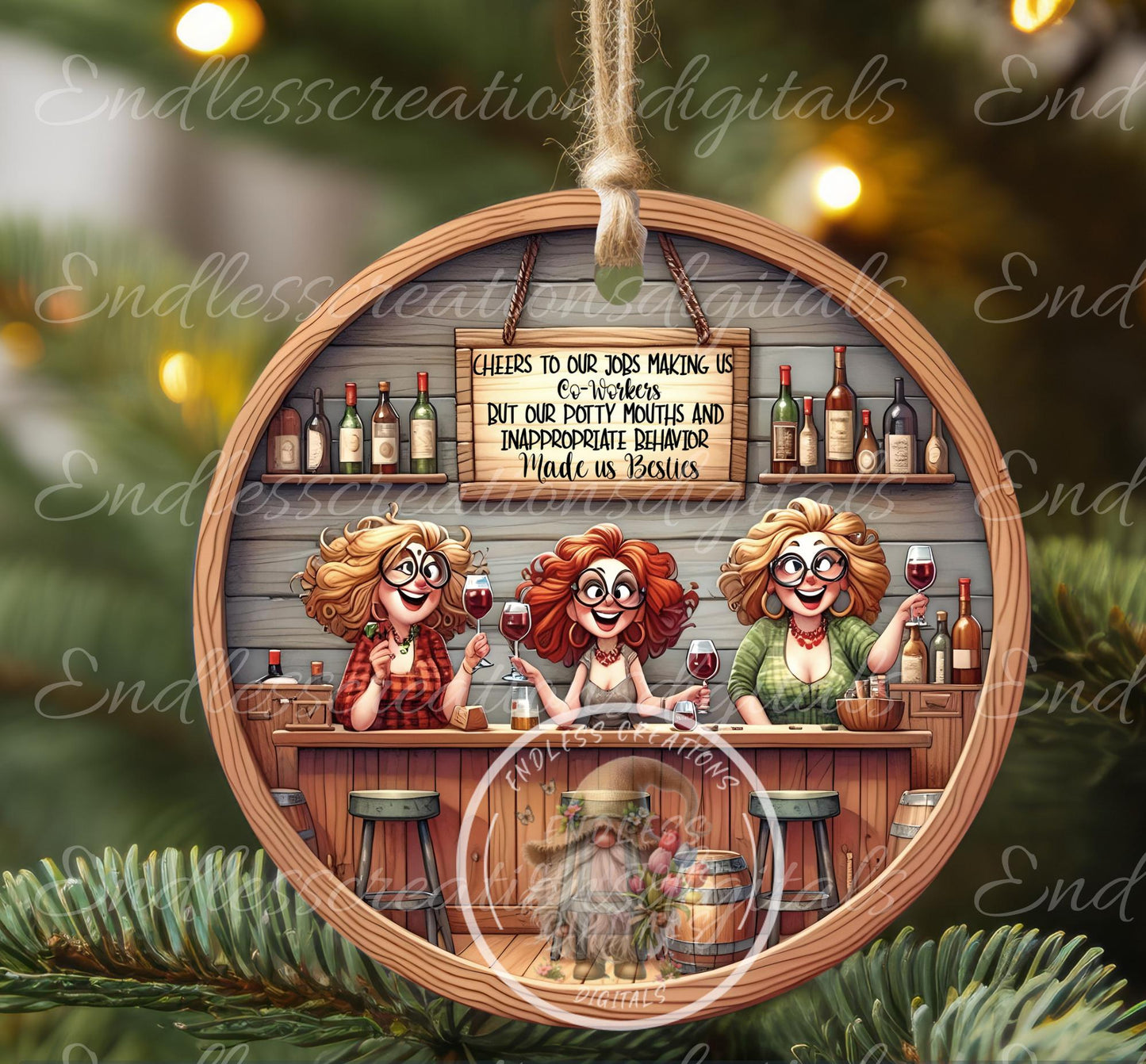 CO-WORKERS BESTIES ornament, Door Hanger for sublimation high resolution 2 files for download 1 add your own text