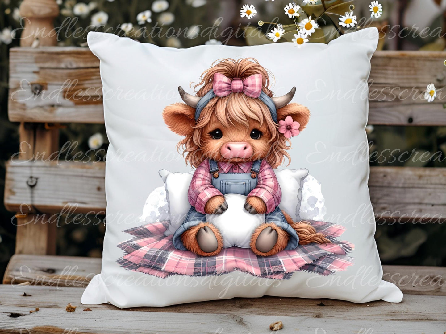 WINTER GIRLY COW Pillow covers, tea towel, mugs, plant pots etc. sublimation   5 high definition 300 Dpi, transparent, add your own text