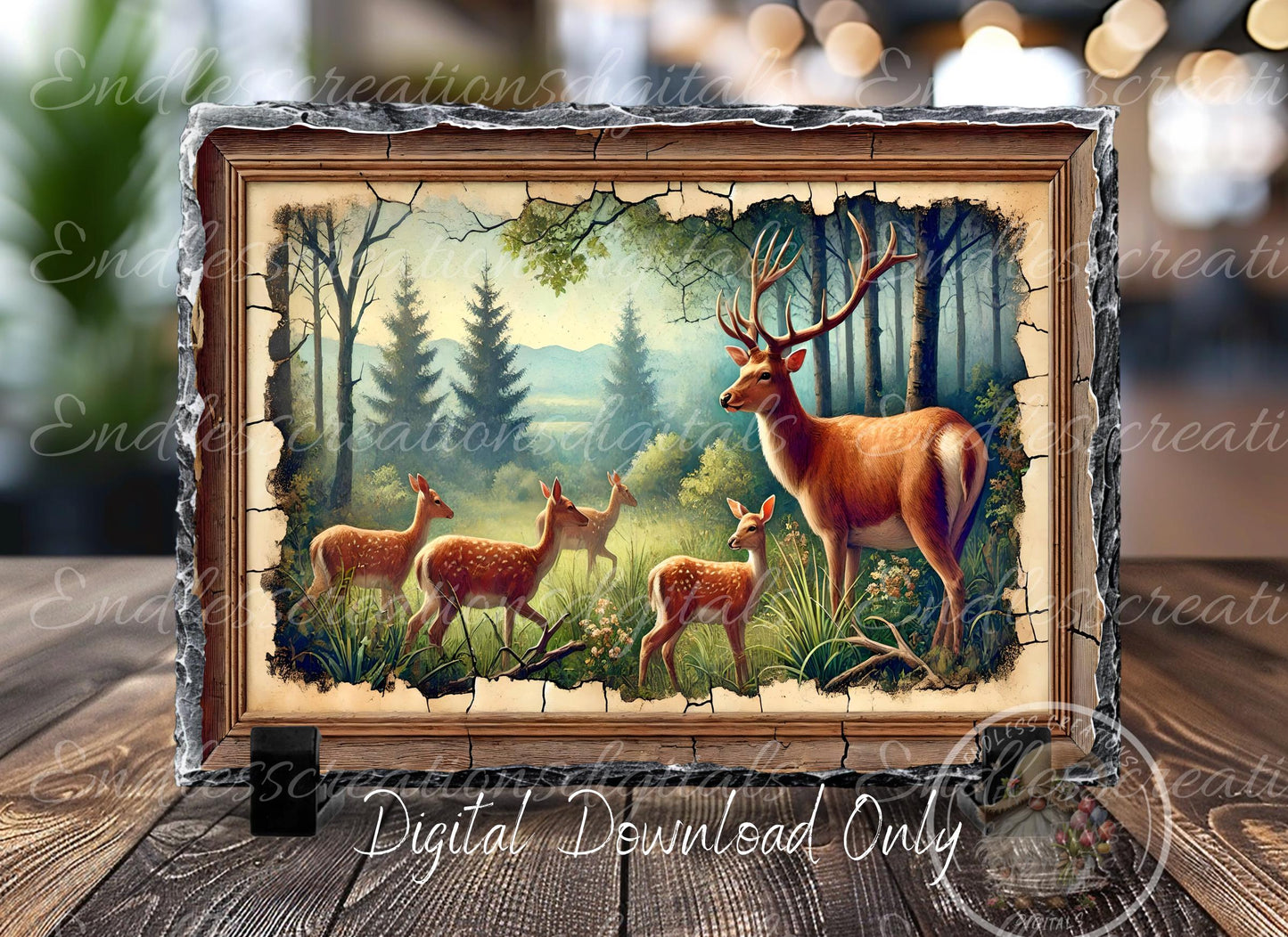 DEER FAMILY CUTTING board, sublimation slates, aluminum signs  sublimation high resolution, 300 dpi, 2 files for download