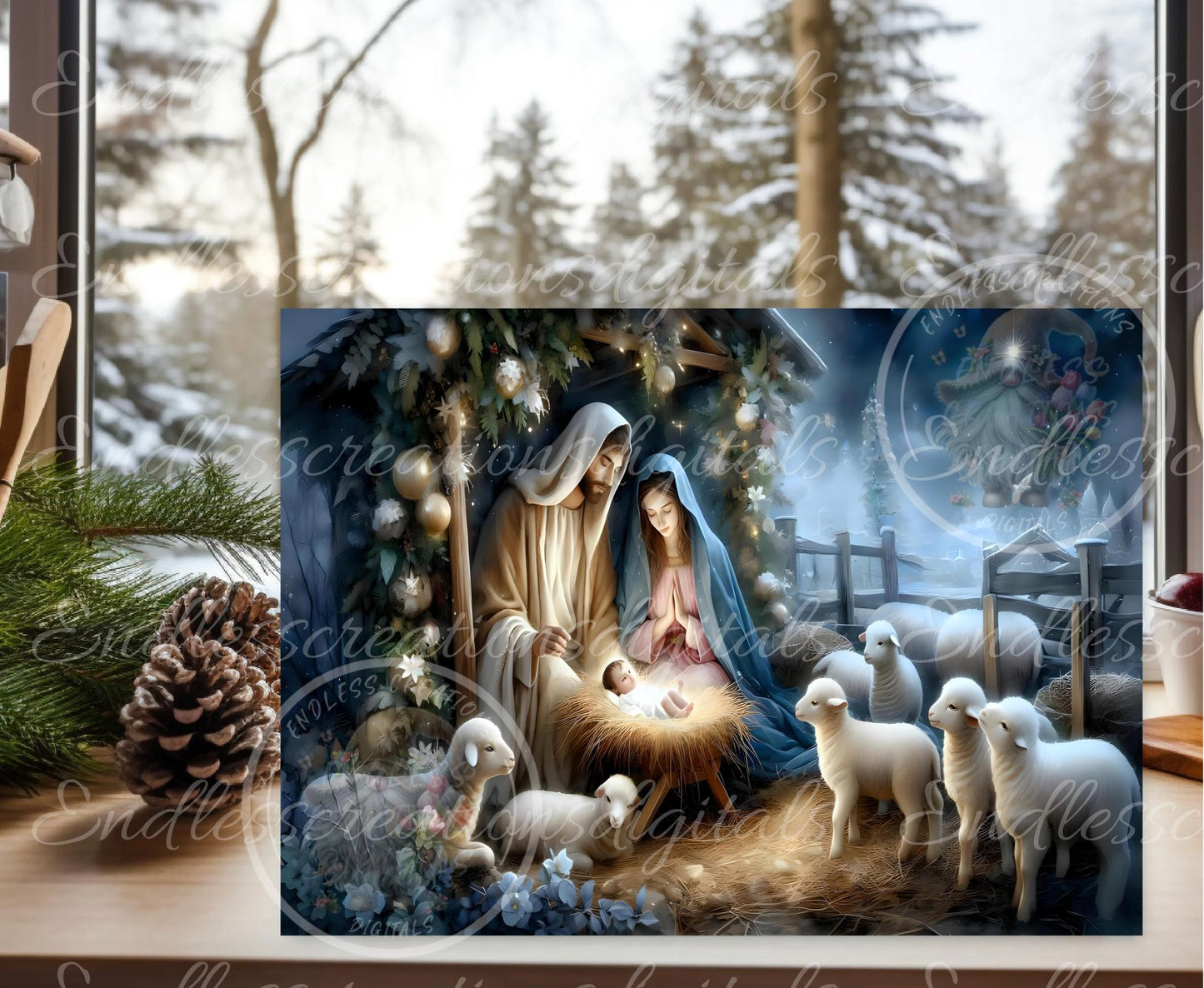 NATIVITY SCENE CUTTING board,  sublimation slates, aluminum signs  sublimation high resolution