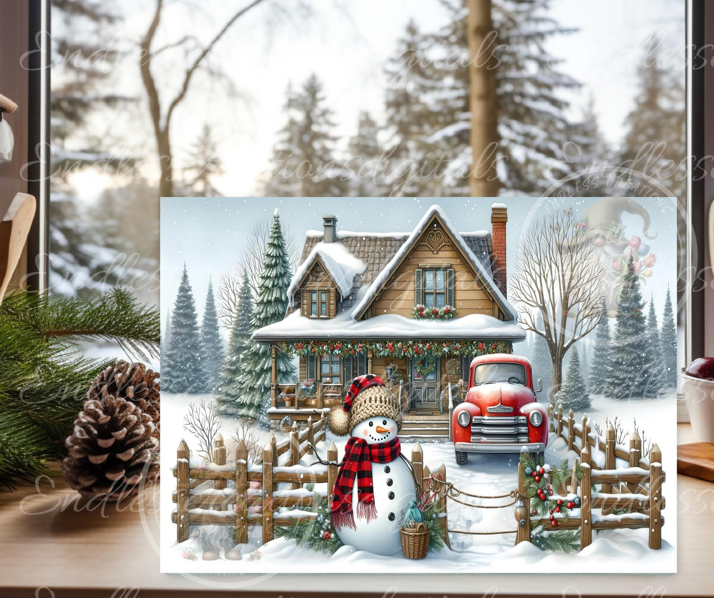 WINTER SCENE CUTTING board, sublimation slates, aluminum signs  sublimation high resolution, 300 dpi