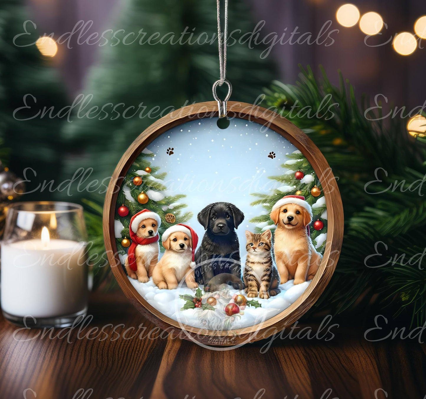 WAITING FOR SANTA Paws Door Hanger, cutting board, ornament sublimation high resolution 2 files for download 1 add your own text Resize