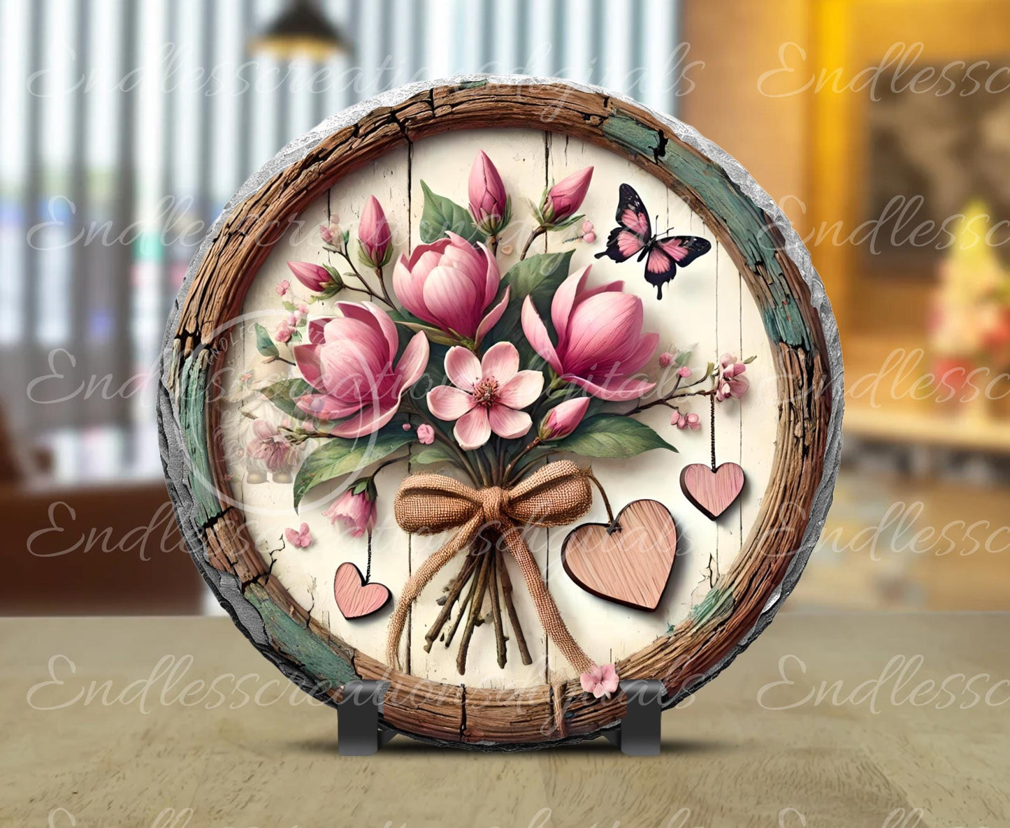 MAGNOLIA HOME SWEET Home door hanger, wreath sign, round slate  for sublimation high resolution can be resized, 2 files 1 blank, resize