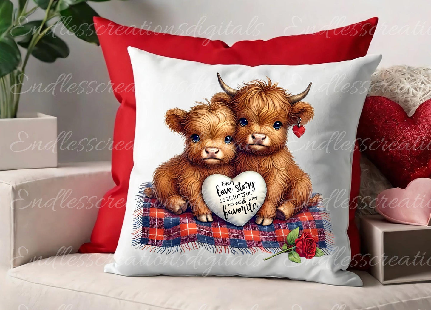 LOVE COWS VALENTINES pillow covers, tea towel, mugs, slates etc. sublimation   5 high definition 300 Dpi, transparent, a