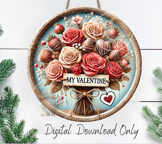 MY VALENTINE ROSES, digital download only, 2 files, 1 blank for your own text, 300 dpi