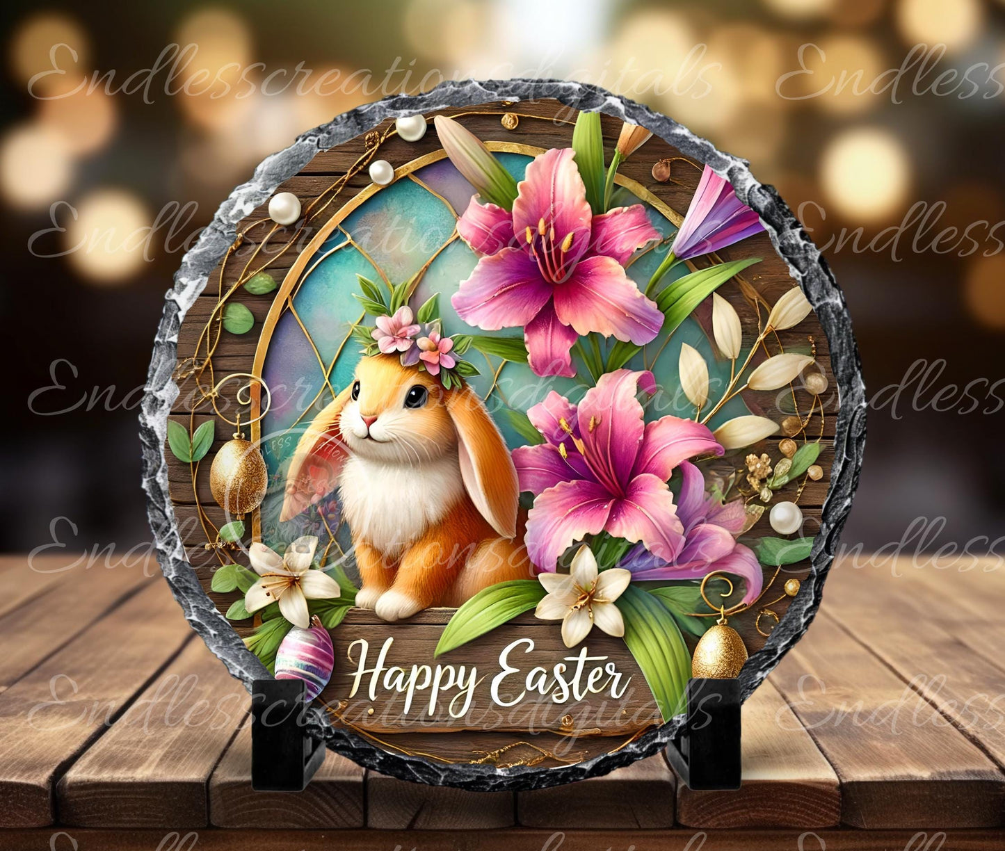 EASTER SUBLIMATION WREATH Sign, door hanger, slate for sublimation high resolution, 2 files for download, 1 add your own text