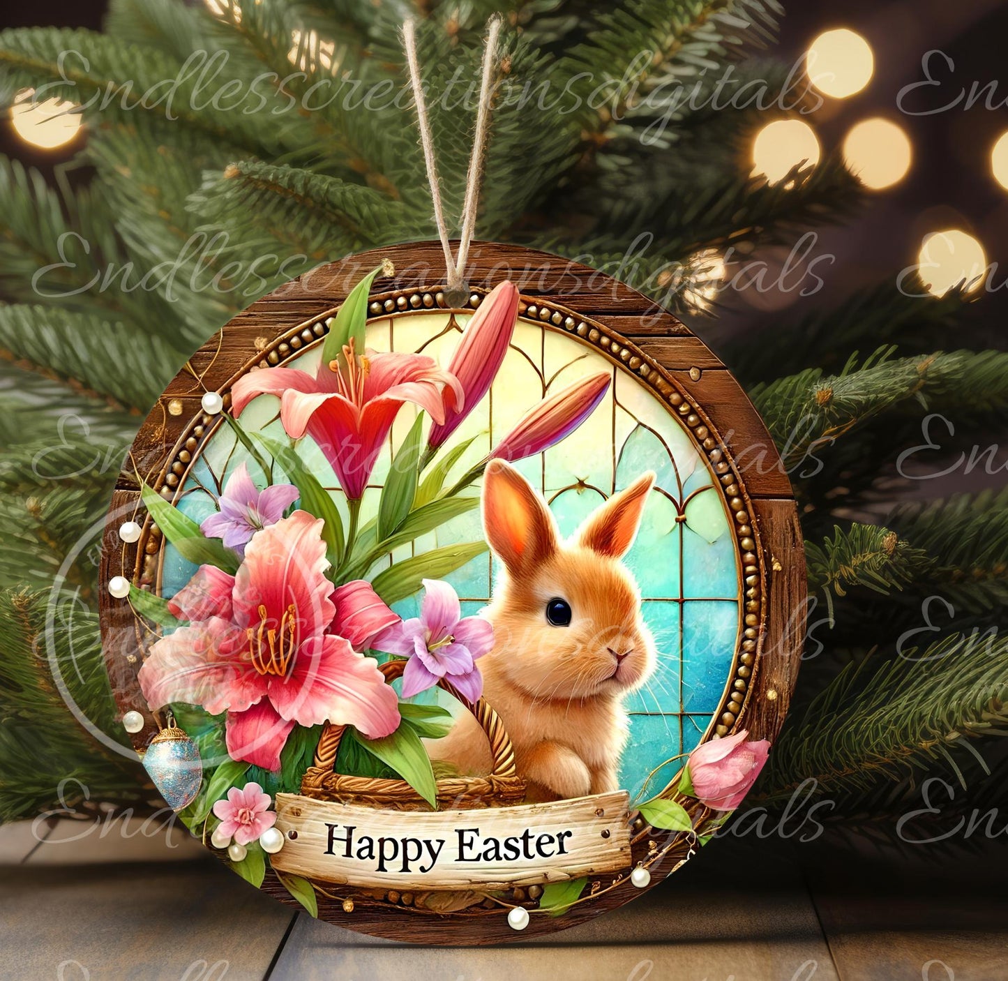 EASTER SUBLIMATION WREATH Sign, door hanger, slate for sublimation high resolution, 2 files for download, 1 add your own text