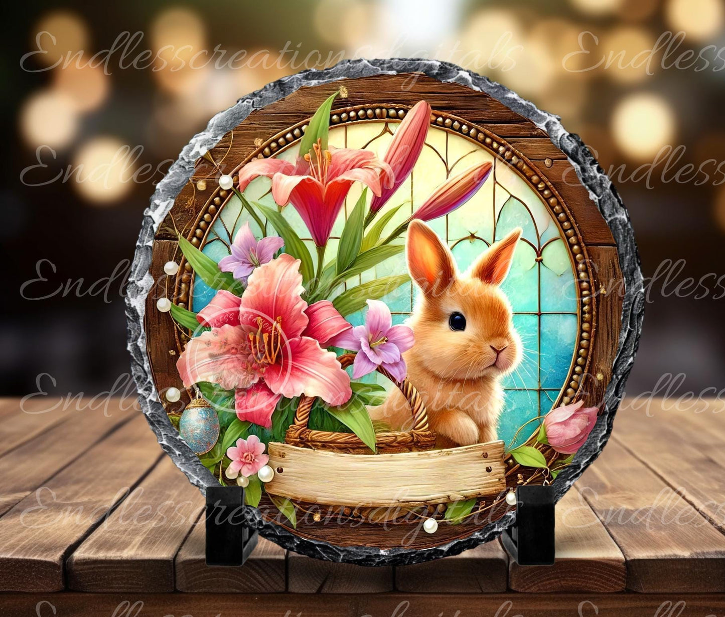 EASTER SUBLIMATION WREATH Sign, door hanger, slate for sublimation high resolution, 2 files for download, 1 add your own text