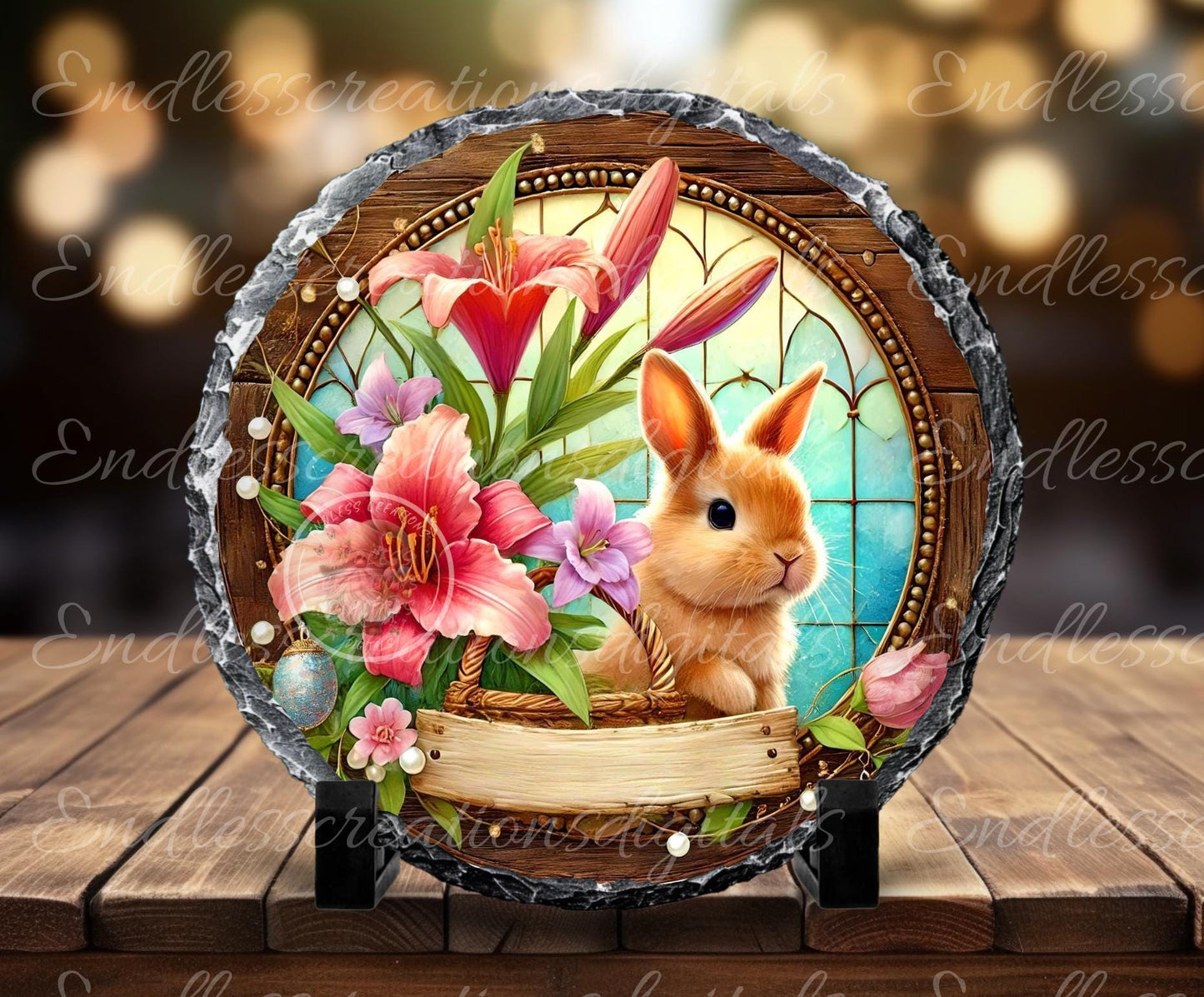 EASTER SUBLIMATION WREATH Sign, door hanger, slate for sublimation high resolution, 2 files for download, 1 add your own text