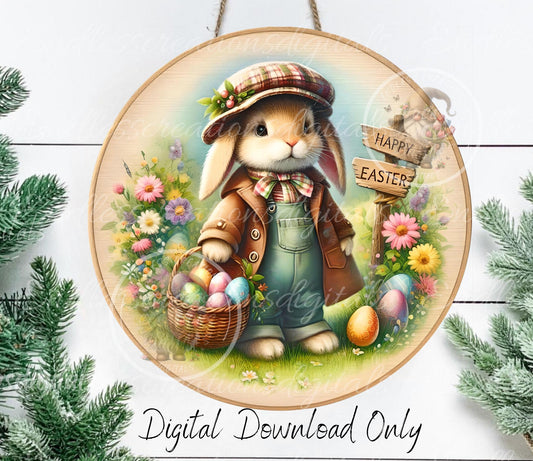 EASTER SUBLIMATION WREATH Sign, door hanger, slate for sublimation high resolution, 2 files for download, 1 add your own text