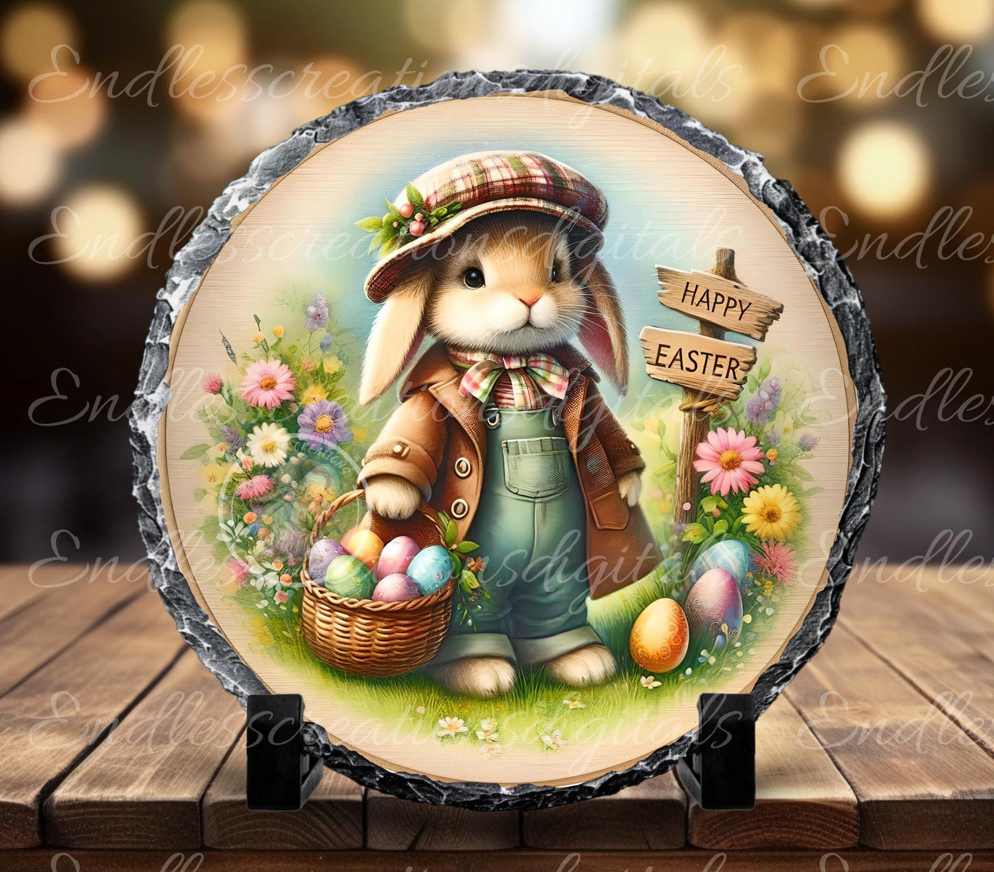 EASTER SUBLIMATION WREATH Sign, door hanger, slate for sublimation high resolution, 2 files for download, 1 add your own text