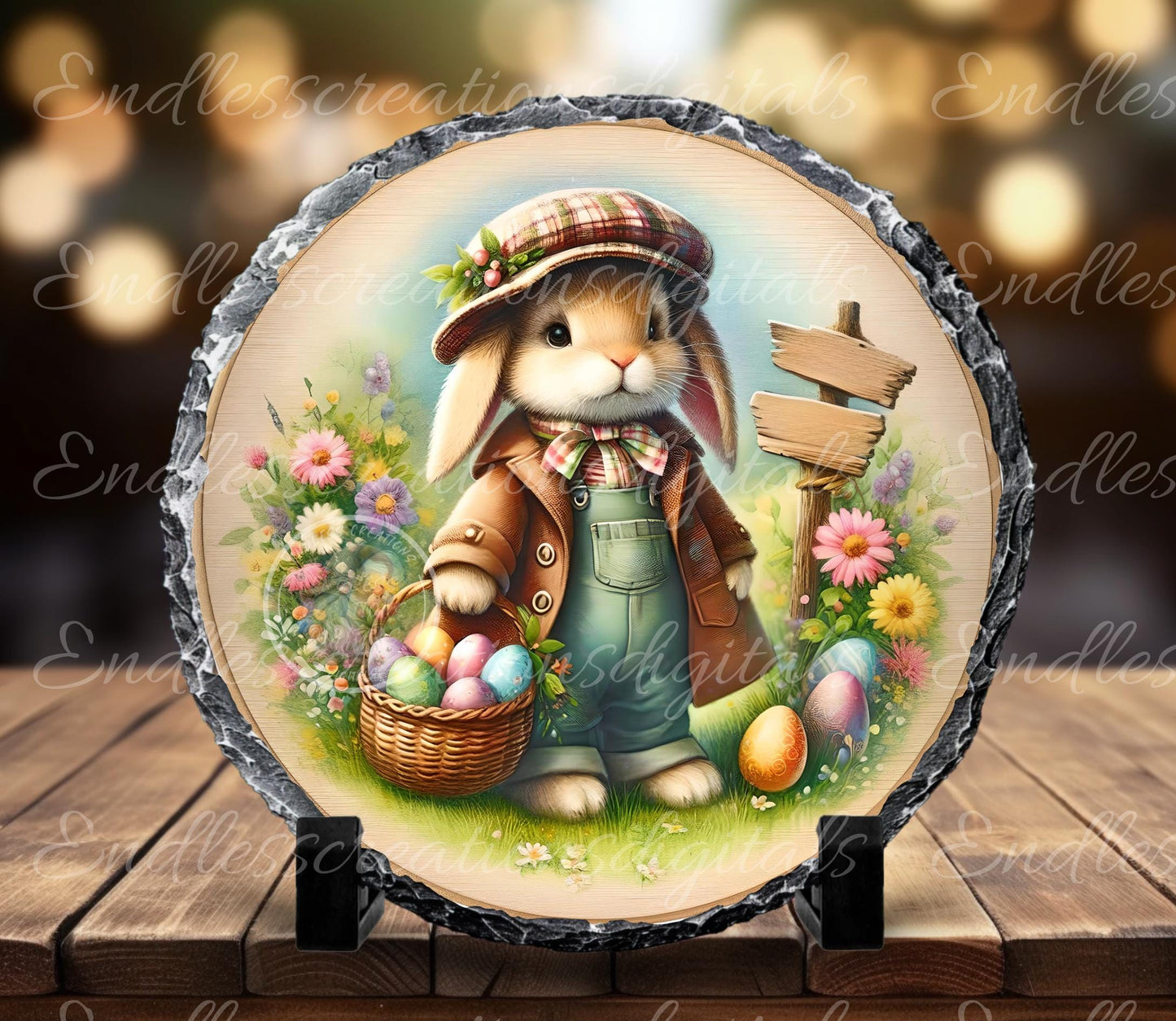 EASTER SUBLIMATION WREATH Sign, door hanger, slate for sublimation high resolution, 2 files for download, 1 add your own text