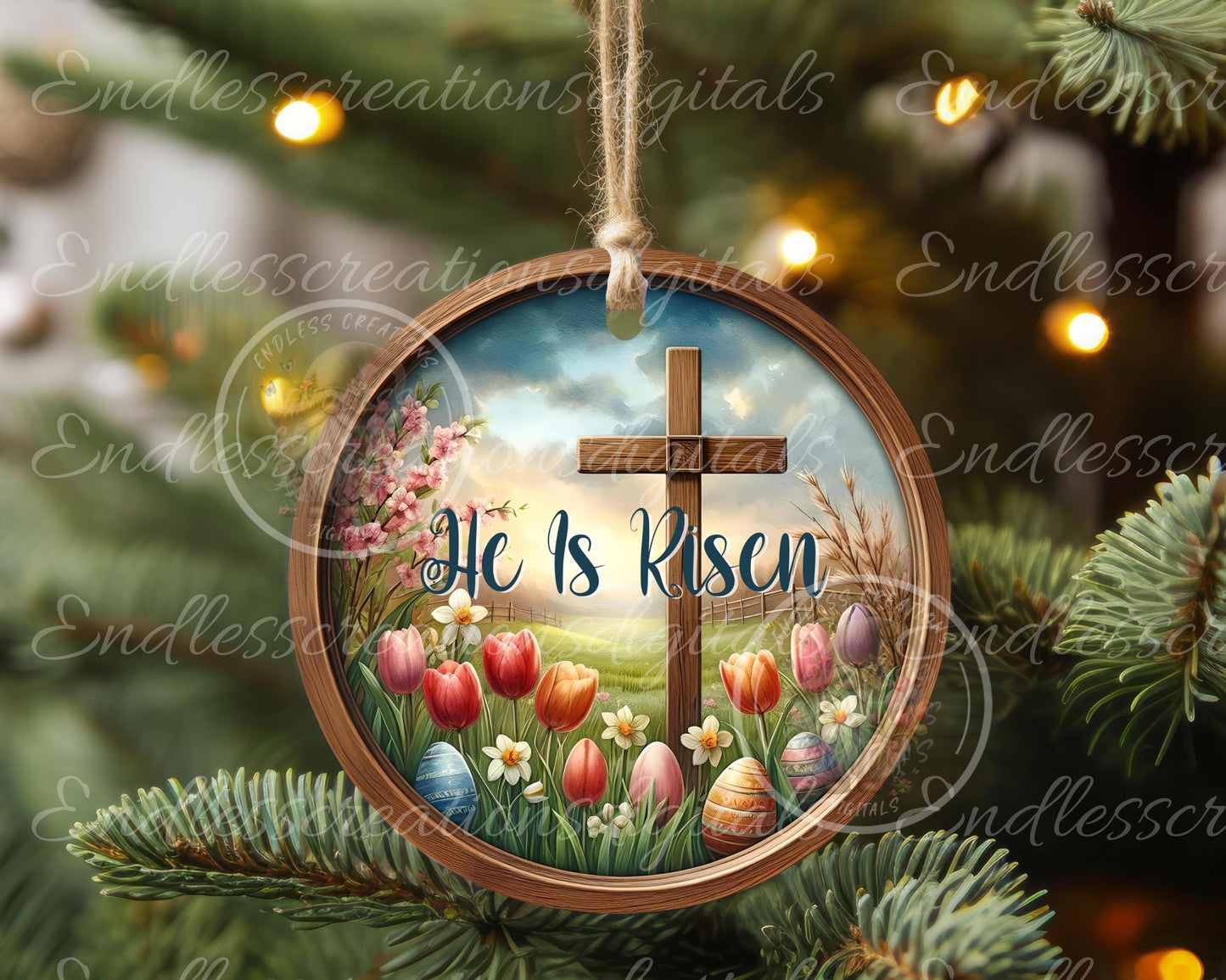 HE IS RISEN Easter Wreath Sign, door hanger wind spinner slate for sublimation high resolution 2 files for download 1 add your own text