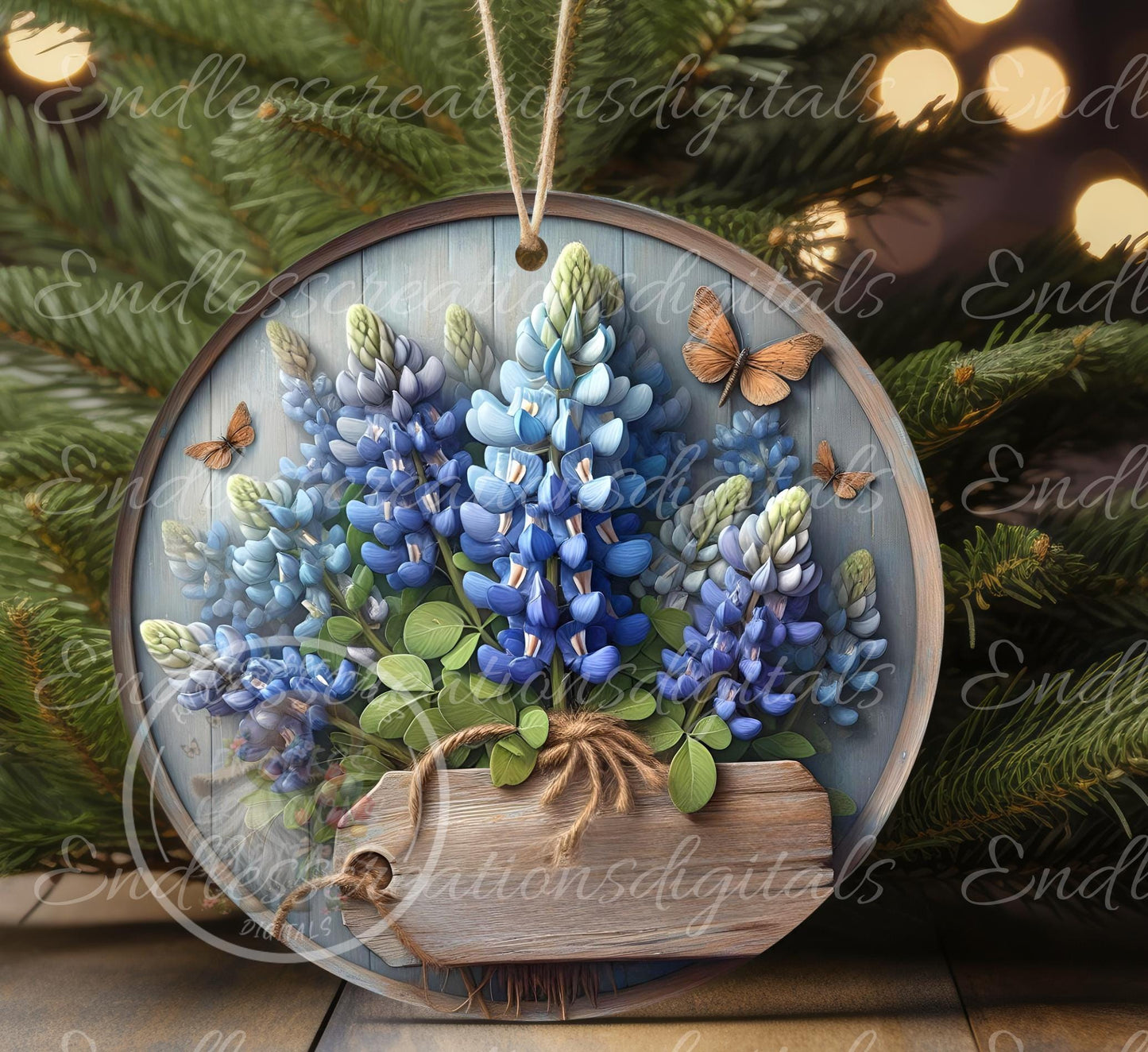 WELCOME BLUEBONNETS SPRING door hanger, keychain, round slate,  for sublimation high resolution can be resized, 2 files 1 blank, resize