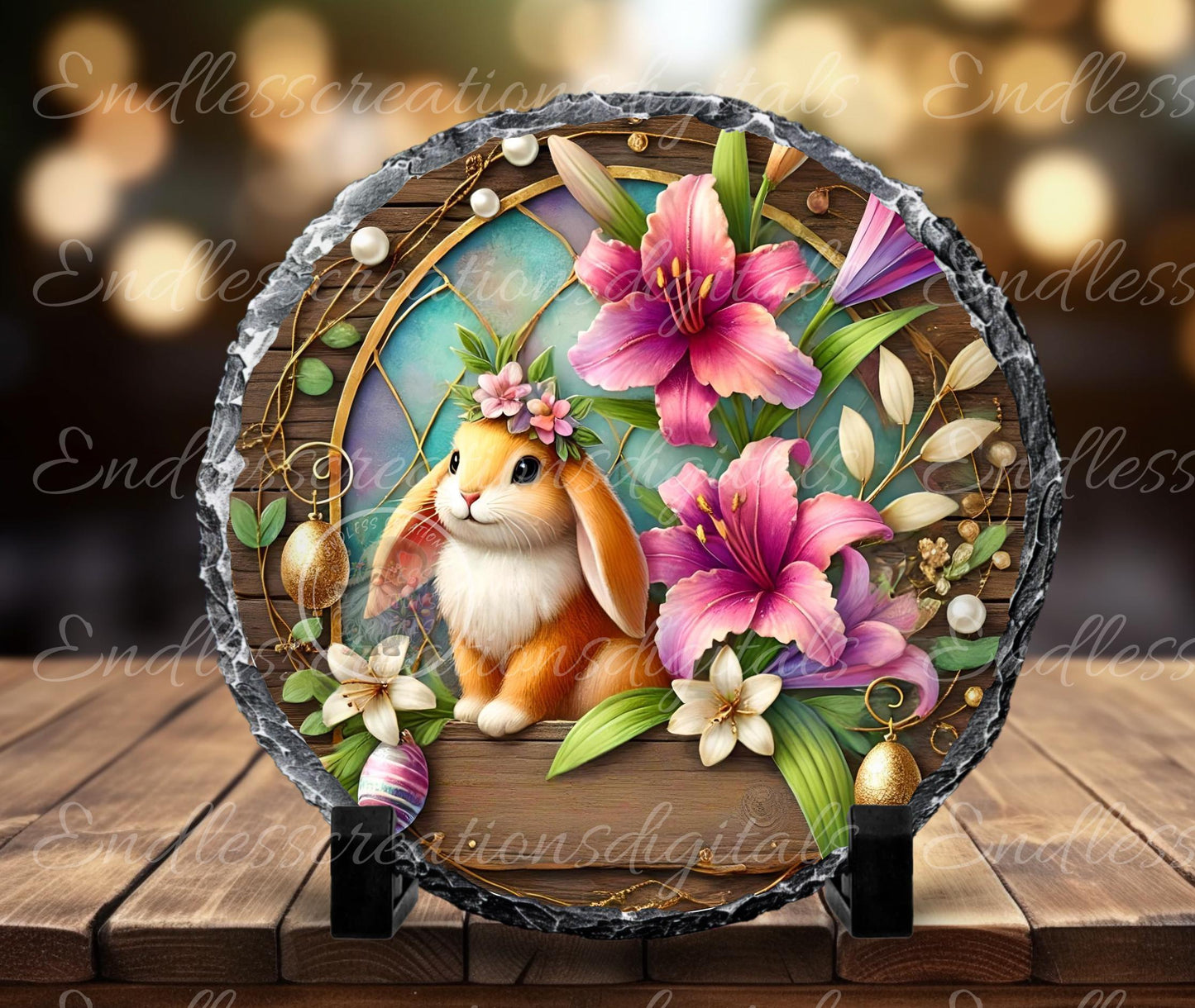 EASTER SUBLIMATION WREATH Sign, door hanger, slate for sublimation high resolution, 2 files for download, 1 add your own text