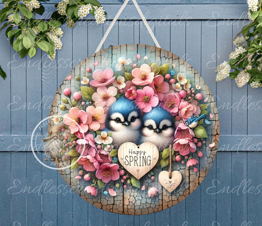 SPRING BABY BLUE Jays Wreath Sign, door hanger, wind spinners slate for sublimation high resolution 2 files for download 1 add your own text