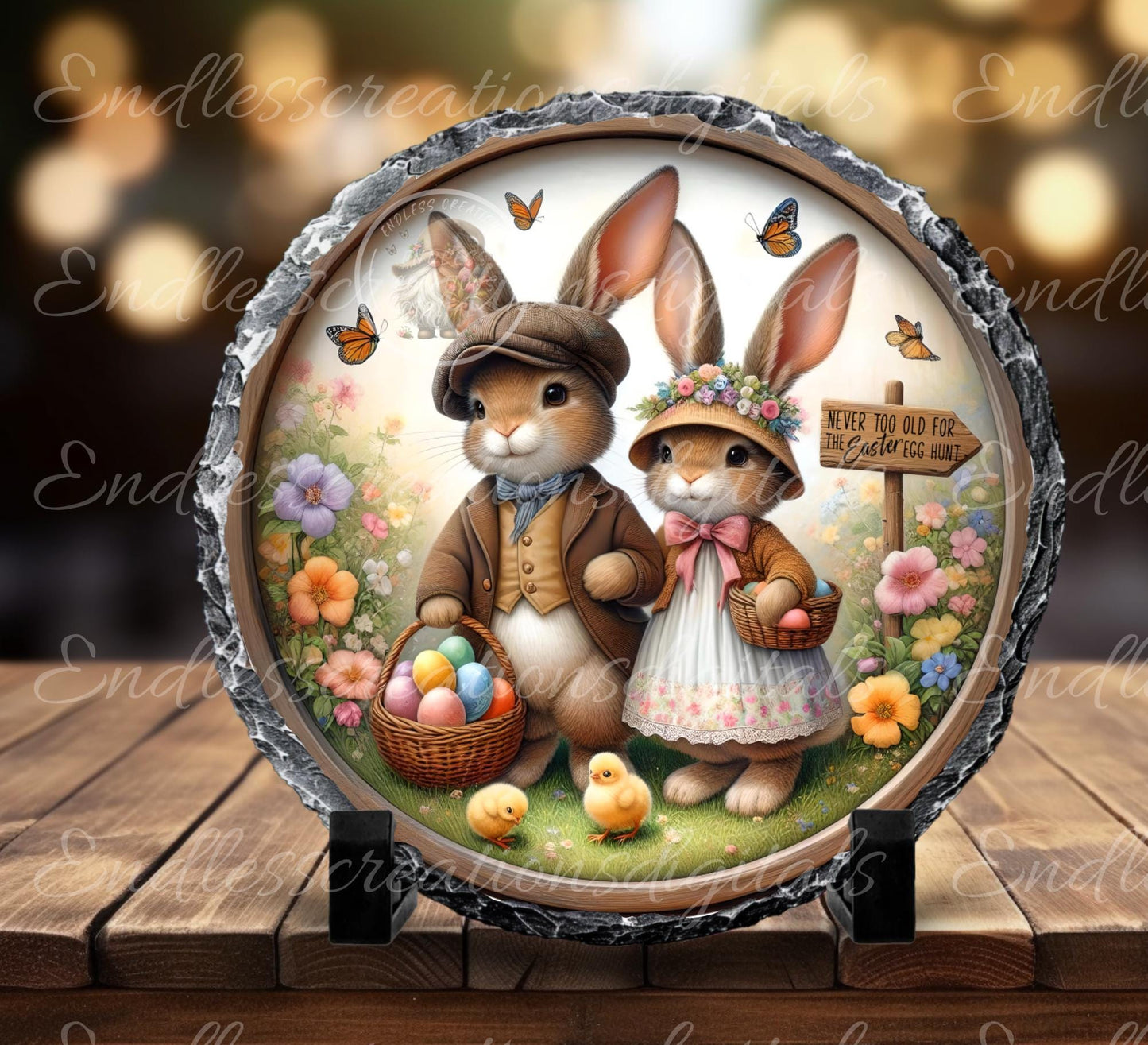 EASTER SUBLIMATION WREATH Sign, door hanger, slate for sublimation high resolution, 2 files for download, 1 add your own text