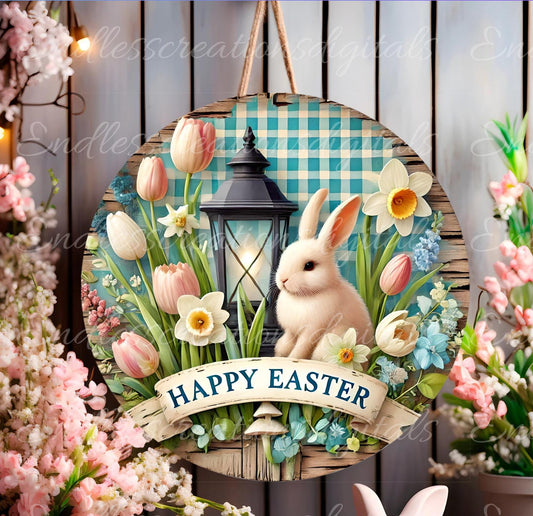 EASTER SUBLIMATION WREATH Sign, door hanger, slate for sublimation high resolution, 2 files for download, 1 add your own text