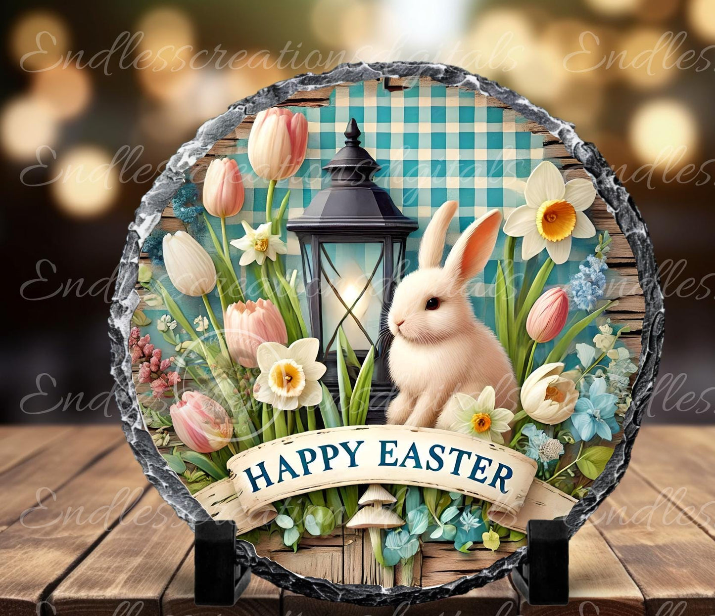 EASTER SUBLIMATION WREATH Sign, door hanger, slate for sublimation high resolution, 2 files for download, 1 add your own text