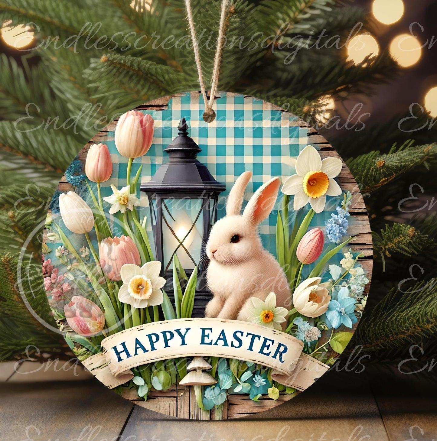 EASTER SUBLIMATION WREATH Sign, door hanger, slate for sublimation high resolution, 2 files for download, 1 add your own text