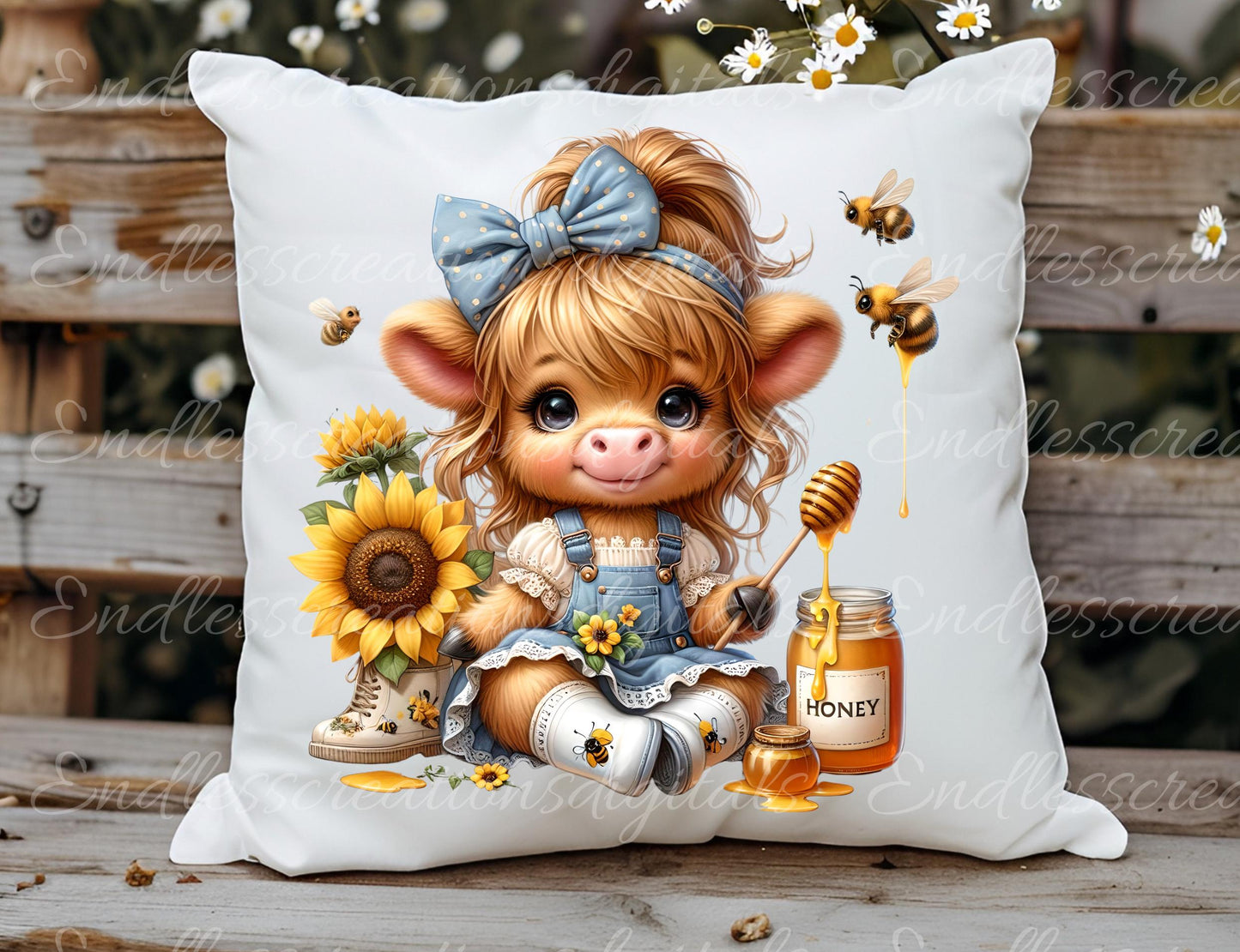 FLORAL GIRLIE HIGHLAND COW SPRING/SUMMER TRANSPARENCIES