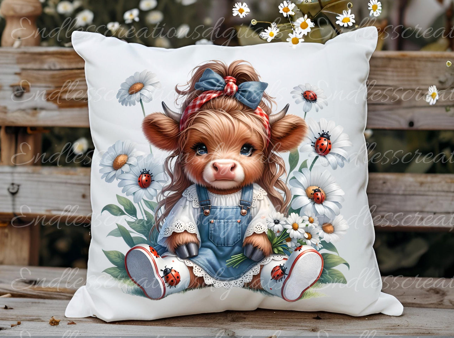 FLORAL GIRLIE HIGHLAND COW SPRING/SUMMER TRANSPARENCIES