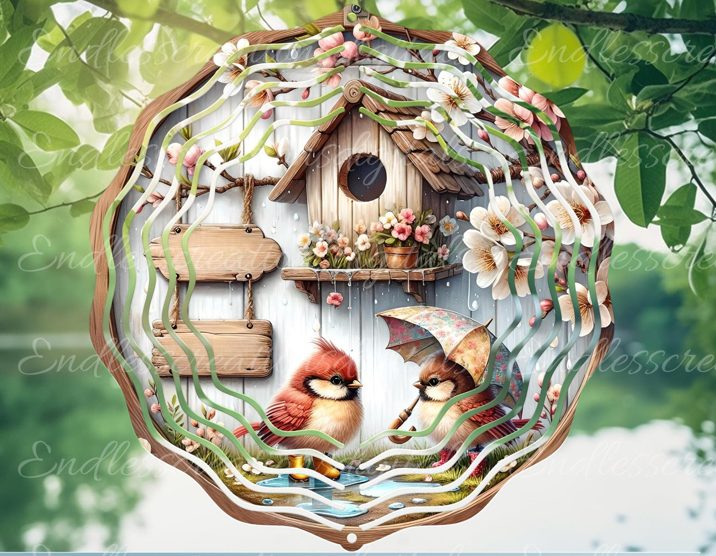 SPRING BABY BIRDS ROUND