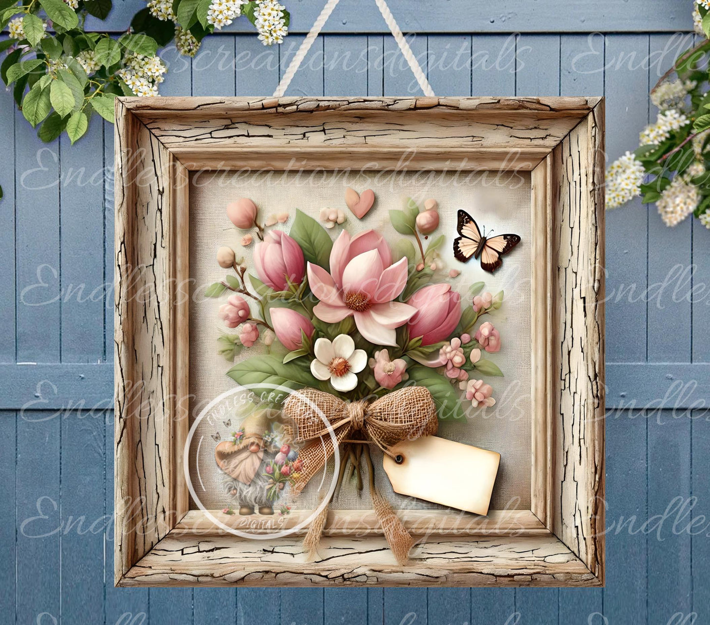 MAGNOLIA SPRING SQUARE door hanger, wreath sign, slate,  for sublimation high resolution can be resized, 2 files 1 blank, resize