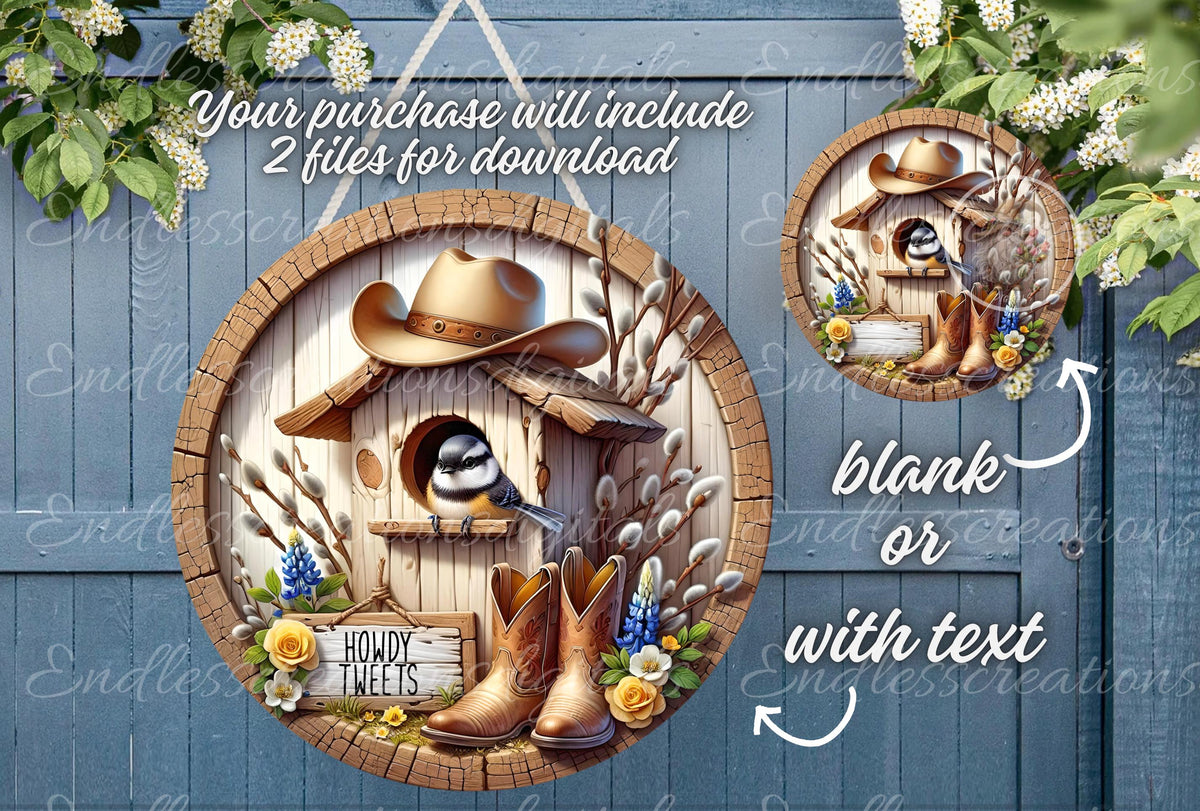 Spring Howdy HOWDY TWEETS SPRING FLORAL ROUND – Endless Creations Digitals