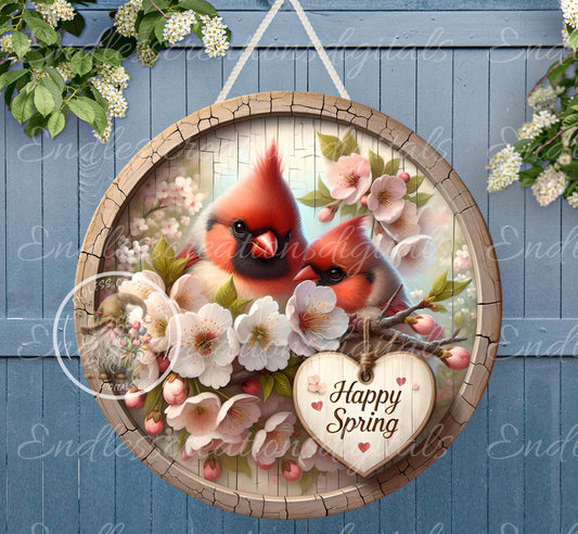 SPRING BABY Cardinals Wreath Sign, door hanger, wind spinners slate for sublimation high resolution 2 files for download 1 add your own text