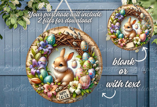 HAPPY EASTER FLORAL BUNNY