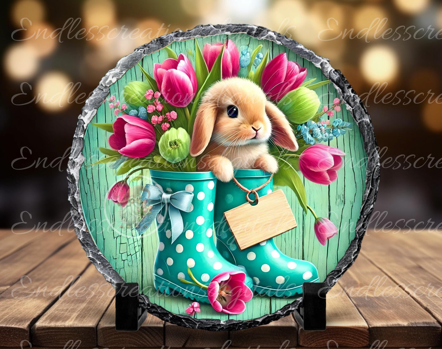 SPRING BUNNY FLORAL RAIN BOOTS