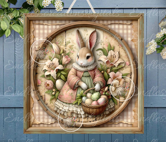 SQUARE FRAMED VINTAGE Bunny