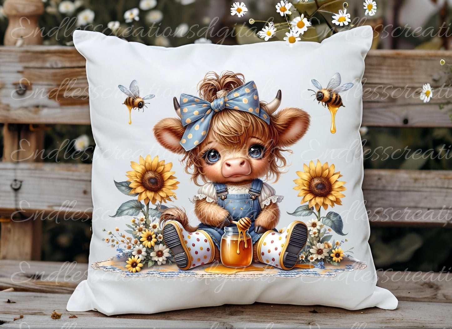 FLORAL GIRLIE HIGHLAND COW SPRING/SUMMER TRANSPARENCIES
