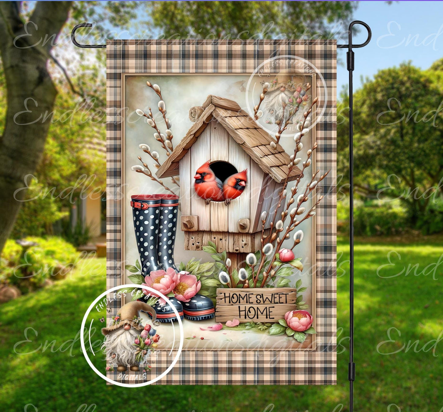 HOME SWEET HOME Cardinals Garden flag