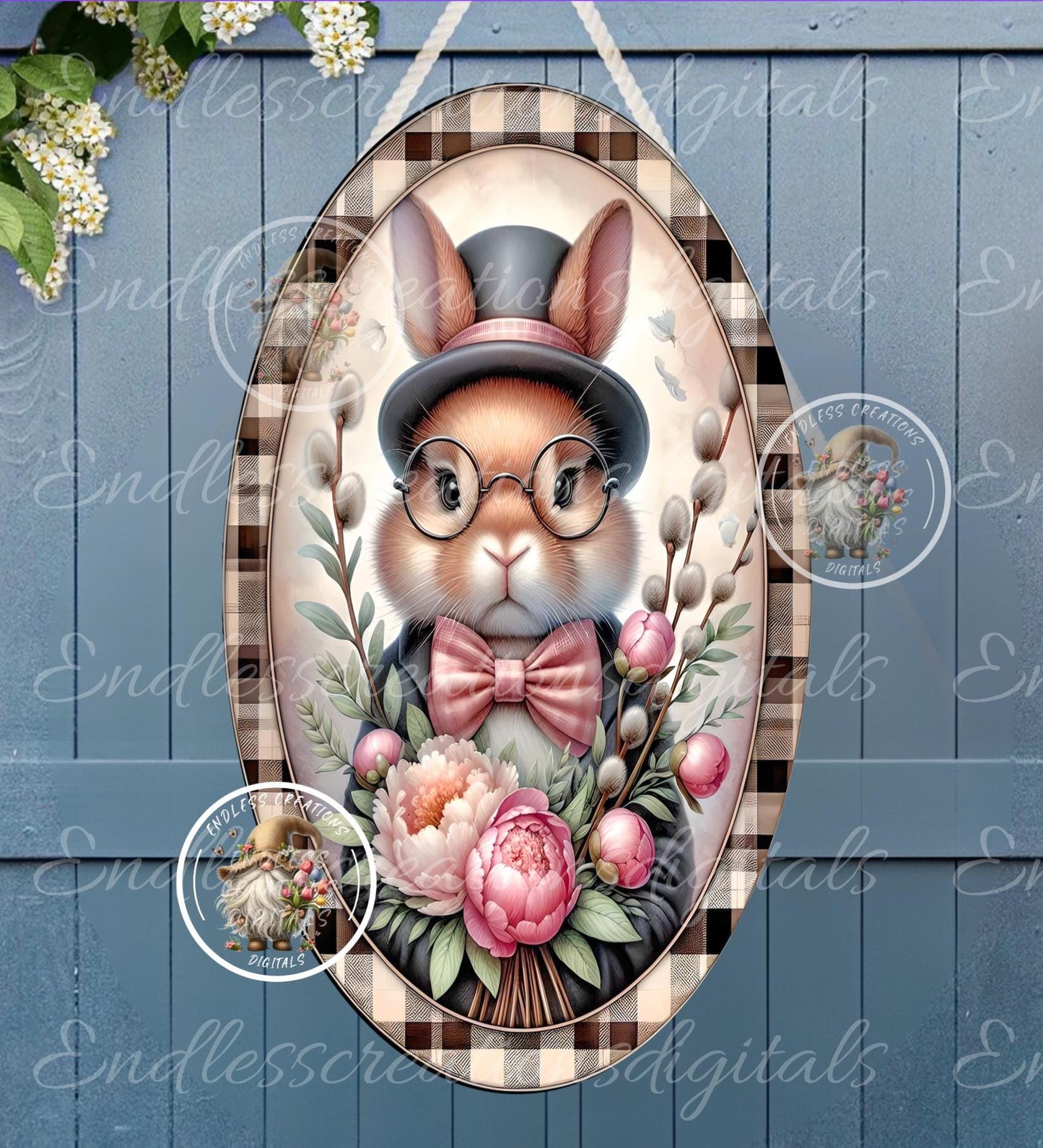 OVAL DIGITALS MR. RABBIT Spring Peonies