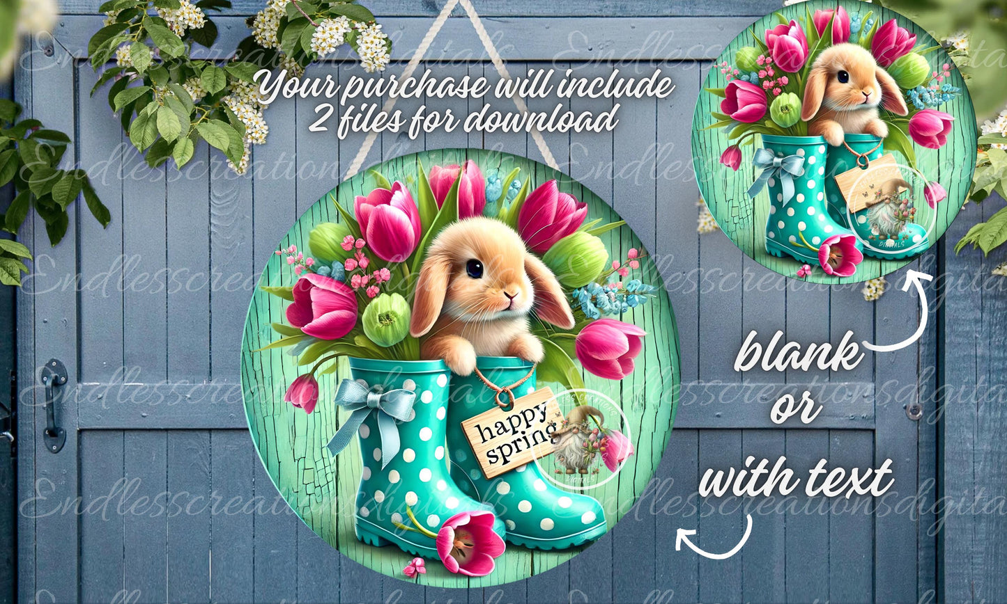 SPRING BUNNY FLORAL RAIN BOOTS