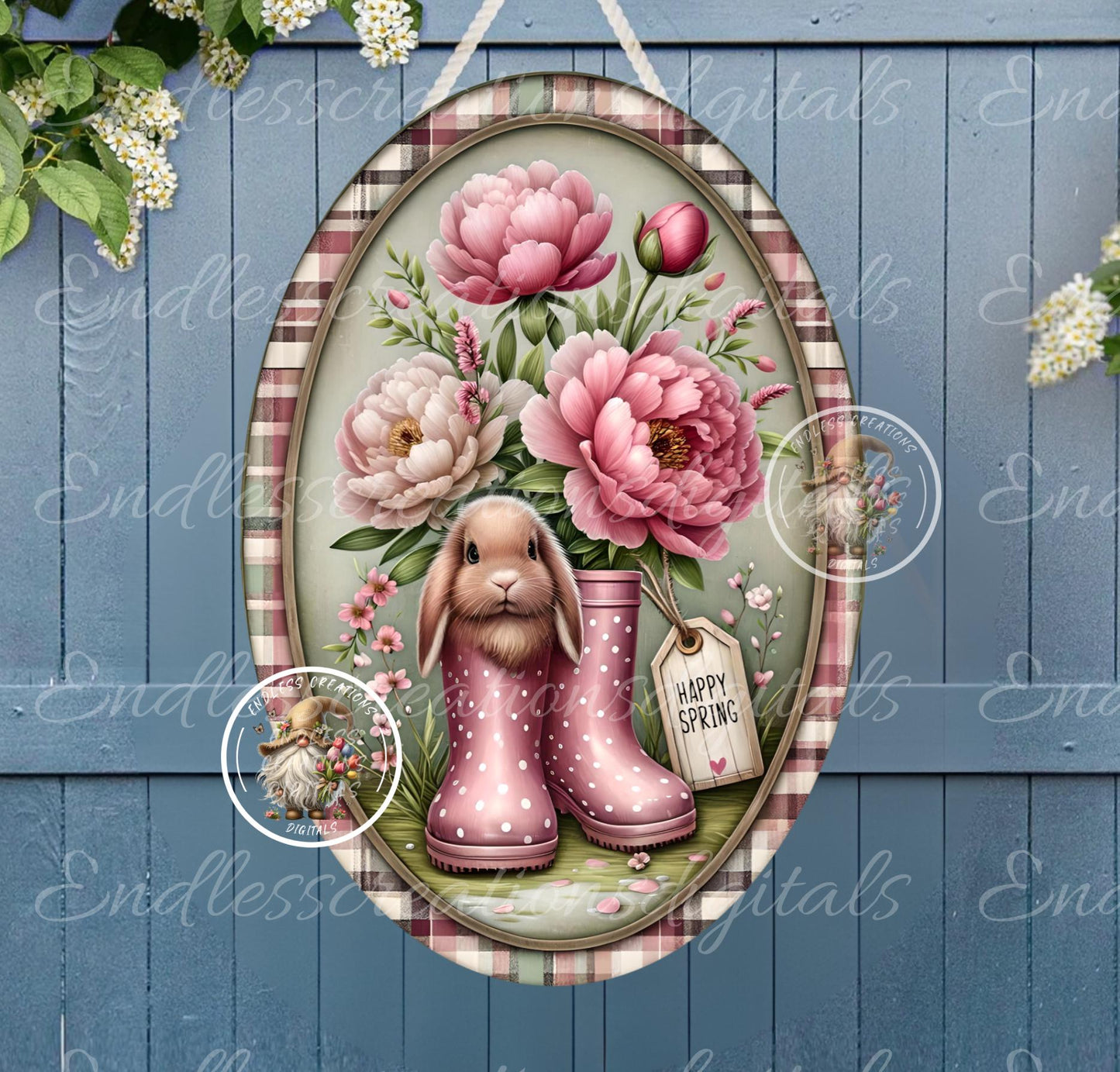 OVAL DIGITALS BUNNY PEONIES