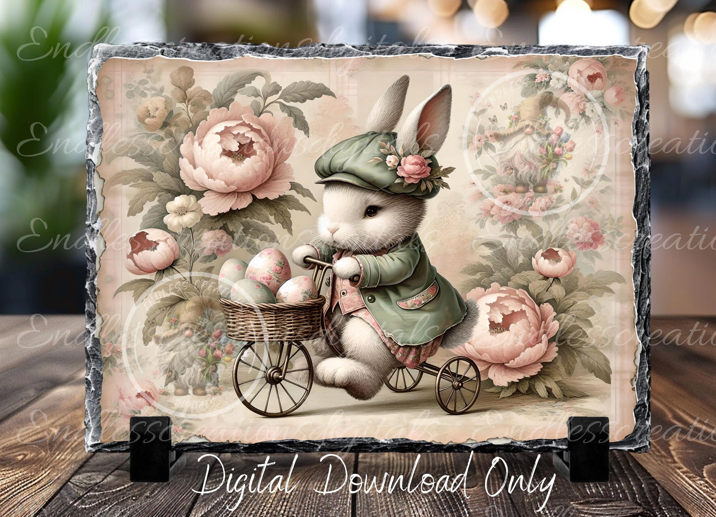 PINK MOSS GREEN Vintage Boy Bunny Bicycle