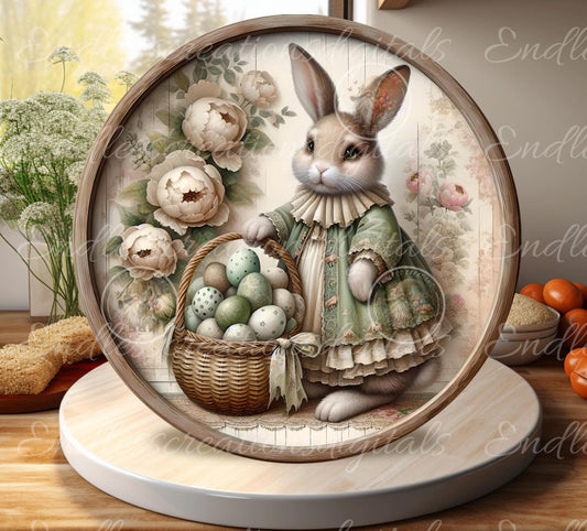VINTAGE MOSS GREEN Bunny