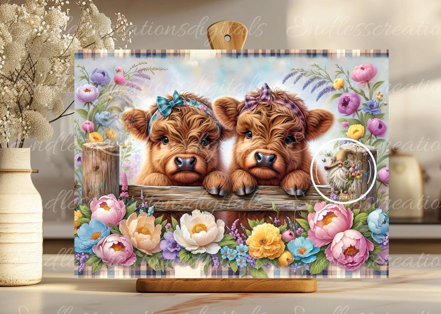 RECTANGLE BABY HIGHLANDS Floral Cutting Board